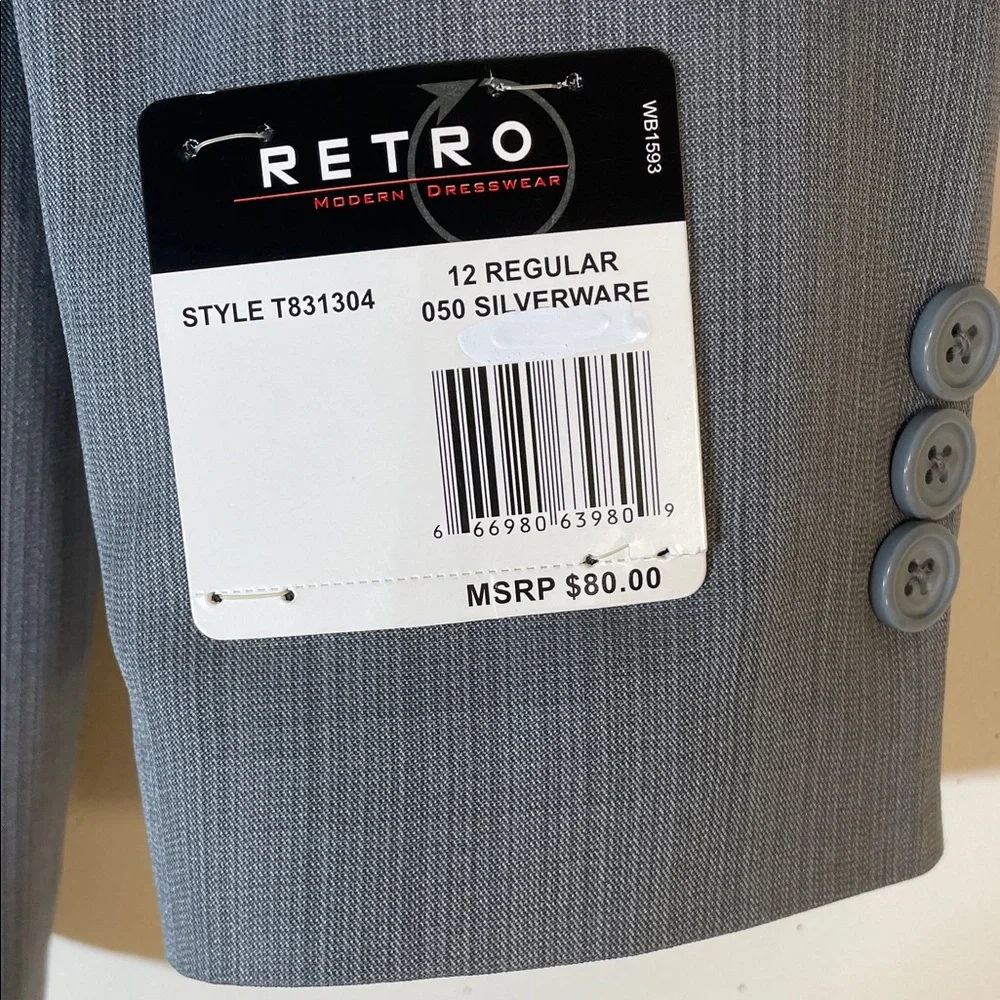 NWT. Retro Boy’s Three-Button Blazer.  12 Regular